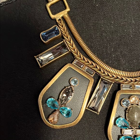 Silpada Labradorite Leather Crystal "Blue Streak" Necklace with Egyptian Motifs - Picture 2 of 13